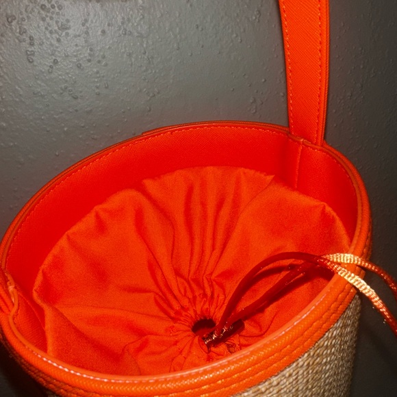 Stylish Orange and Tan Women's Bucket Bag - Picture 2 of 5